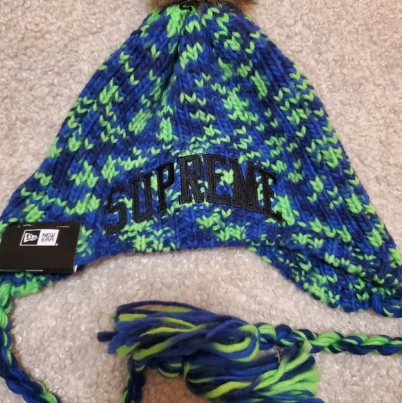 NWT Supreme New Era Toboggan Green Blue Beanie - Picture 2 of 6
